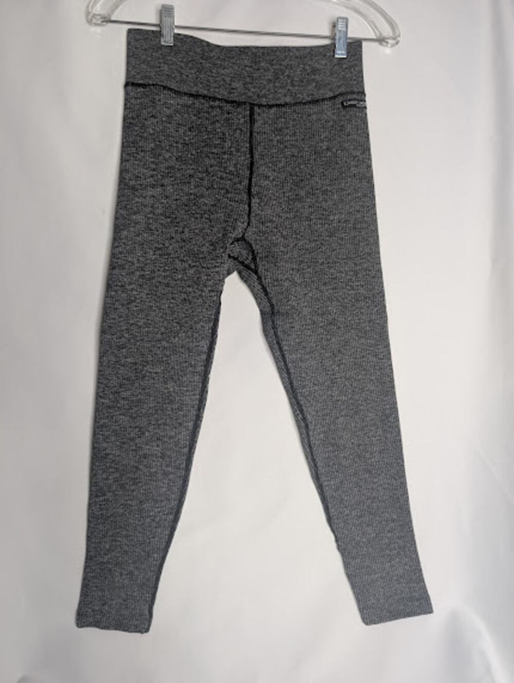 BEBE Logo Rib Knit Leggings size medium casual yoga comfycore athleasure